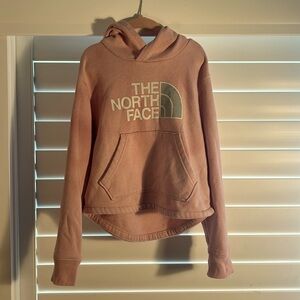 The North Face light pink logo sweatshirt size S (7/8) cotton